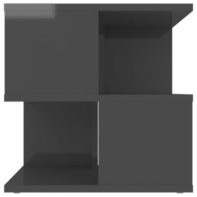 vidaXL Sidebord høyglans grå 40x40x40 cm sponplate