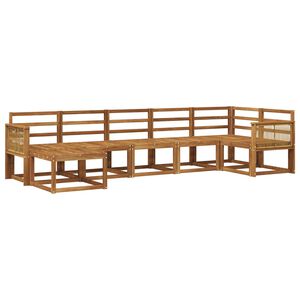 vidaXL Utend&oslash;rs sofa-sett 7 pcs Naturlig Solid akasietre