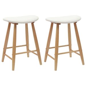 vidaXL Spisestoler 2 stk. Solid Gummitre Naturlig 46 x 37 x 63 cm