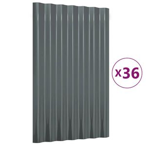 vidaXL Takpaneler 36 stk galvanisert st&aring;l antrasitt 60x36 cm