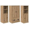 vidaXL H&oslash;yskap 3 stk. Artisan Eik 132 x 35,5 x 103,5 cm Konstruert tre