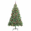 vidaXL Kunstig juletre med LED -stripelys gr&oslash;nn 240 cm PVC og metall