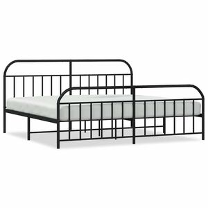 vidaXL Sengeramme i metall med hode- og fotgavl svart 193x203 cm