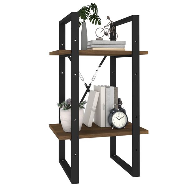 vidaXL Bokhylle 2 etasjer brun eik 40x30x70 cm konstruert tre