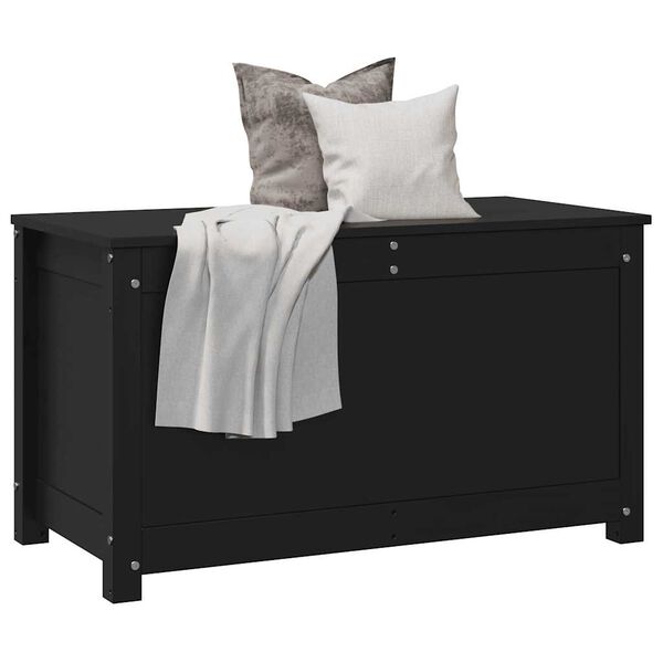 vidaXL Putekasse svart 80x40x45,5 cm heltre furu