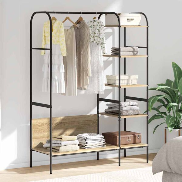 vidaXL Klesstativ med hylle Brun 120 x 44 x 160 cm Konstruert tre