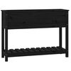 vidaXL Plantekasse med hylle svart 111,5x34,5x81 cm heltre furu