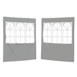 vidaXL Party Telt Sidevegg 2 stk. 200 x 195 cm Lysegr&aring; PE og st&aring;l
