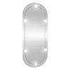 vidaXL Veggspeil med LED-lys 25x60 cm glass oval