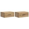 vidaXL Vegghengt Nattbord 2 pcs Artisan eik 49 x 34,5 x 20 cm