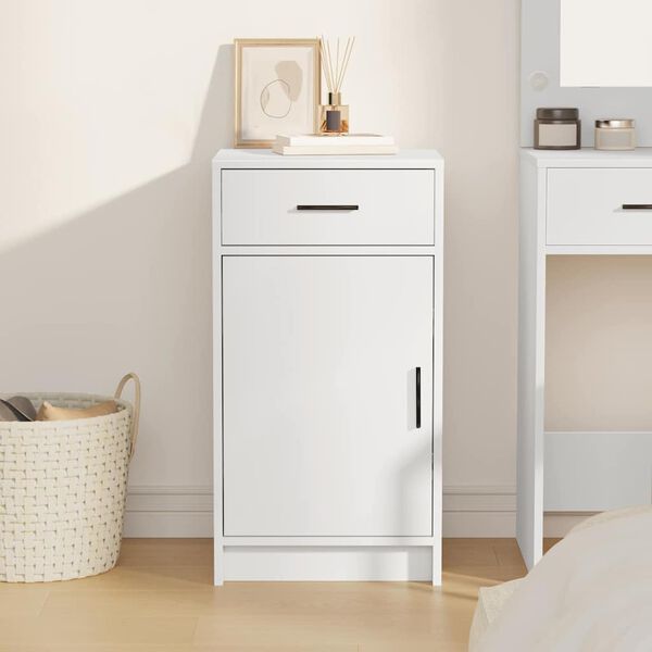 vidaXL Serviesskap med skuff Hvit 40 x 40,5 x 75 cm Konstruert tre