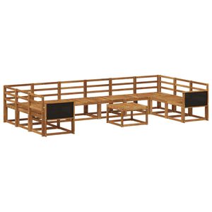 vidaXL Utend&oslash;rs sofa-sett 11 pcs Naturlig Solid akasietre