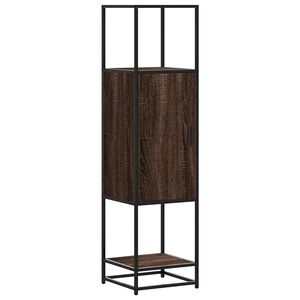 vidaXL Highboard brun eik 35,5x35x139 cm konstruert tre og metall