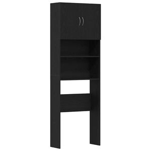 vidaXL Vaskemaskinskap svart eik 64x24x190 cm konstruert tre