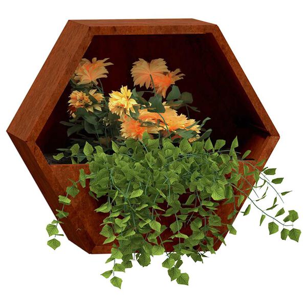 vidaXL Vegghengte plantekasser 2 stk rust 46x10x40 cm cortenst&aring;l