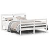 vidaXL Sengeramme med hodegavl hvit 150x200 cm heltre furu