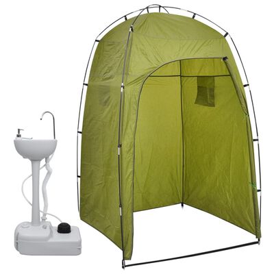 vidaXL Bærbar håndvask for camping med telt 20 L