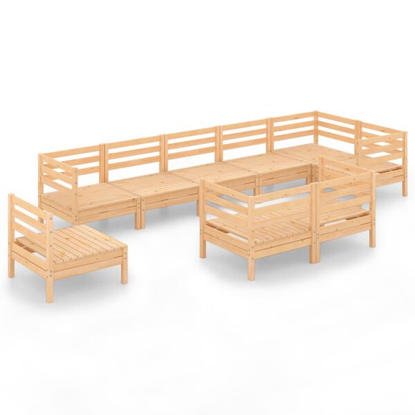 vidaXL Hagesofagruppe 9 deler heltre furu