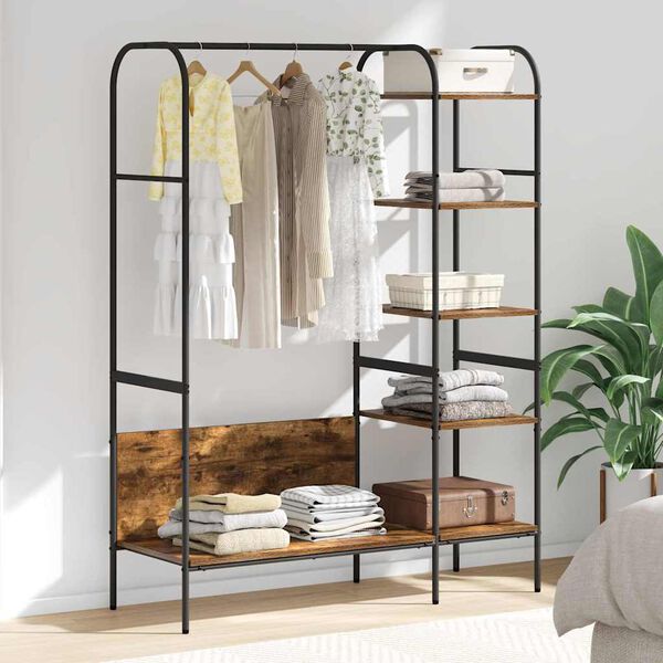 vidaXL Klesstativ med hylle Brun Eik 120 x 44 x 160 cm Konstruert tre