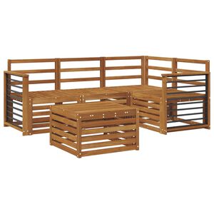 vidaXL Utend&oslash;rs sofa-sett 5 pcs Naturlig Solid akasietre