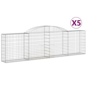 vidaXL Gabionkurver buede 5 stk 300x30x80/100 cm galvanisert jern