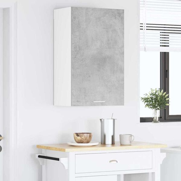 vidaXL Hengende skap Betonggr&aring; og hvit 50 x 31 x 80 cm Konstruert tre