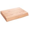 vidaXL Benkeplate til bad lysebrun 40x30x(2-6) cm behandlet heltre