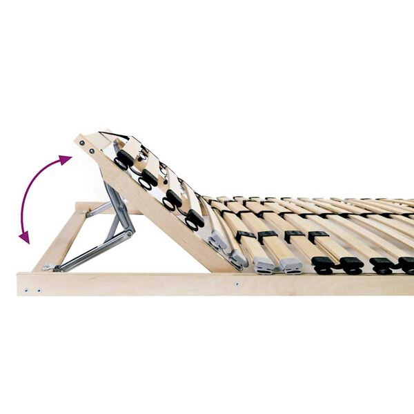 vidaXL Lamelbunn med hodegjerde Brun 140 x 190 cm Massiv bøk