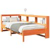 vidaXL Seng med bokhylle uten madrass voksbrun 75x190 cm heltre furu