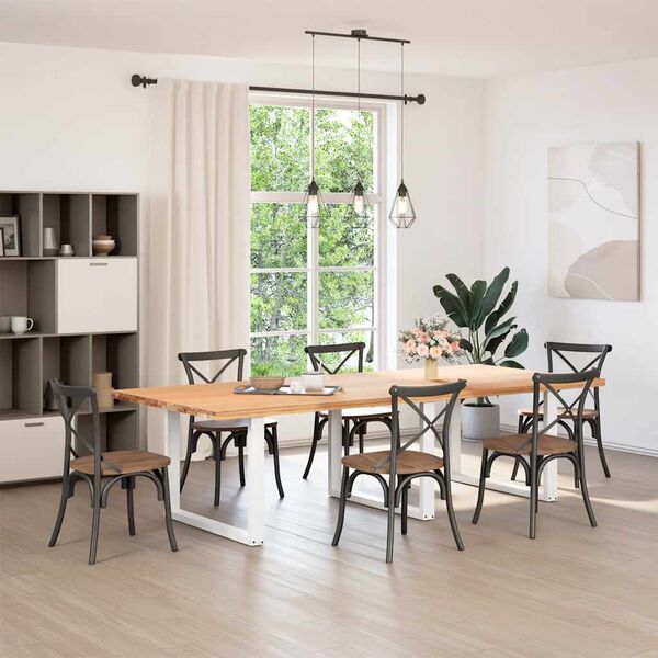 vidaXL Spisebordben U-formet 3 Stk hvit 100x(72-73) cm stål