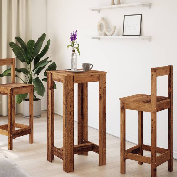 vidaXL Barbord gammelt tre 51x50x103,5 cm konstruert tre