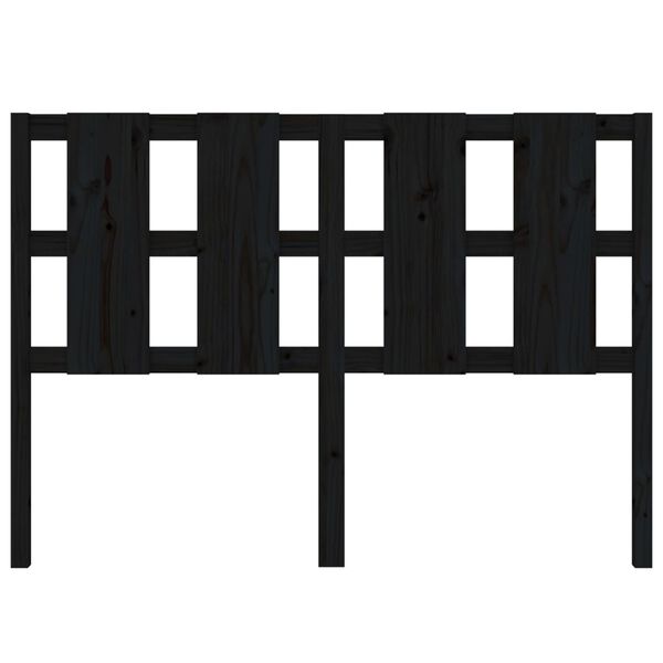 vidaXL Sengegavl svart 140,5x4x100 cm heltre furu