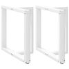 vidaXL Spisebordben T-formet 2 stk hvit 70x35x(72-73) cm st&aring;l