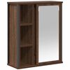 vidaXL Baderoms veggskap med speil brun eik 50x21x60 cm