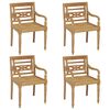 vidaXL Bataviastoler 4 stk heltre teak