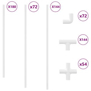 vidaXL PVC R&oslash;r 29 pcs Hvit Materialpp og PE