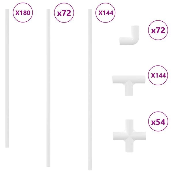 vidaXL PVC R&oslash;r 29 pcs Hvit Materialpp og PE