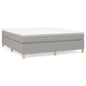 vidaXL Boxspring-sengeramme lysegr&aring; 180x200 cm Super King stoff