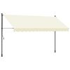 vidaXL Uttrekkbar markise kremhvit 350x150 cm stoff og st&aring;l