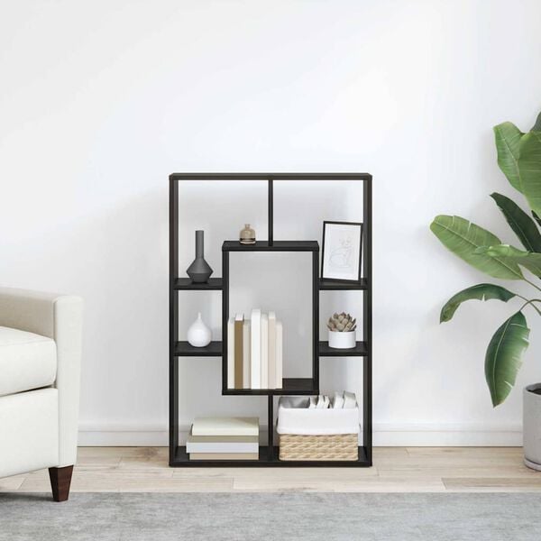 vidaXL Bokskap Svart Eik 63 x 20 x 90 cm Konstruert tre