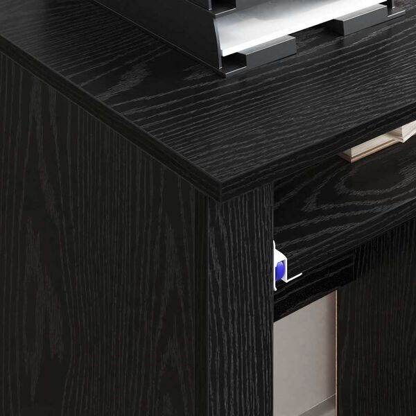 vidaXL Skrivebord med hjul Svart Eik 91 x 50 x 77 cm Konstruert tre