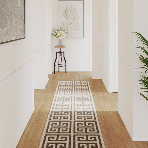 vidaXL Inne- og uteteppe kort luv flerfarget 80x300 cm sklisikkert