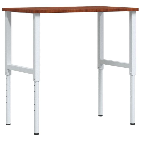 vidaXL Arbeidsbenk m&oslash;rkebrun 100x60x(71,5-98)cm heltre eik rektangul&aelig;r