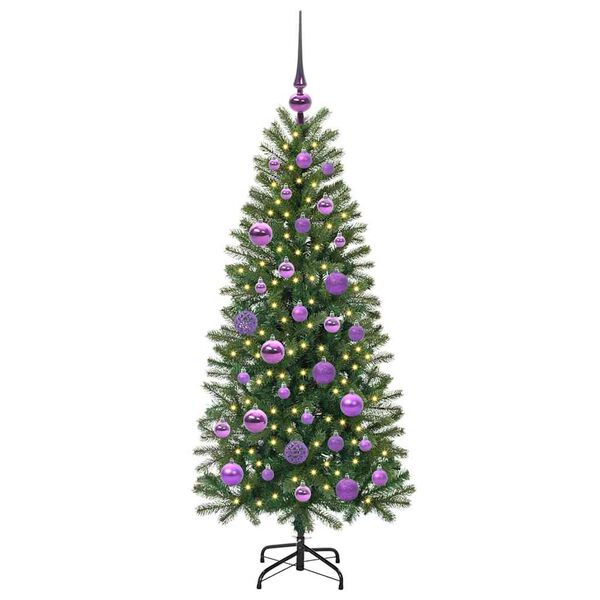vidaXL Kunstig juletre med 150 LED med stativ grønn 120 cm PE og PVC