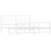 vidaXL Sengeramme i metall med hode- og fotgavl hvit 150x200 cm