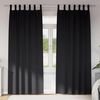 vidaXL M&oslash;rkleggende Gardiner med Ringer 2 pcs Svart 245 x 140 cm