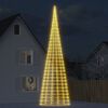 vidaXL LED Juletre p&aring; Flaggstang 3000 LEDs Varm Hvit 800 cm