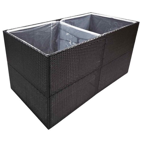 vidaXL Plantekasse svart 157x80x80 cm polyrotting