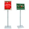 vidaXL Pedestal plakatstativ s&oslash;lv 32,5 x 27 x 126 cm PVC og st&oslash;pejern