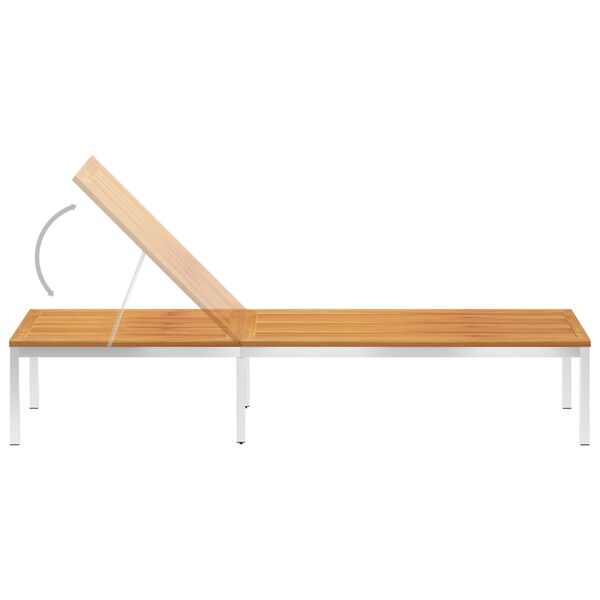 vidaXL Solseng heltre akasie og rustfritt st&aring;l